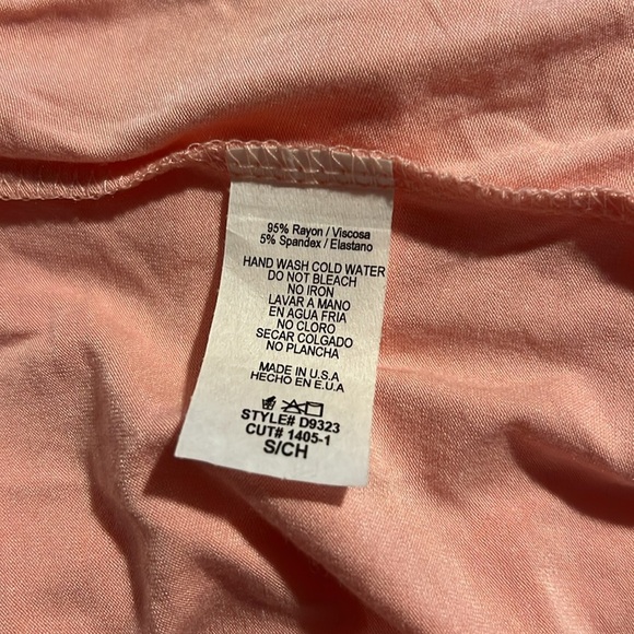 NWT 12pm by Mon Ami USA Long Sleeve Peach/Pink Knee Length Dress ZZ14 - Picture 4 of 4